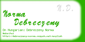 norma debreczeny business card